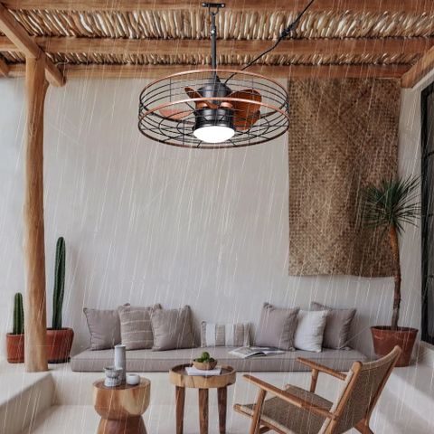 17 Stories 24" Outdoor Water-Proof Ceiling Fan W/ Dimmable Led Light ... throughout Weather Resistant Ceiling Fan For Open Spaces